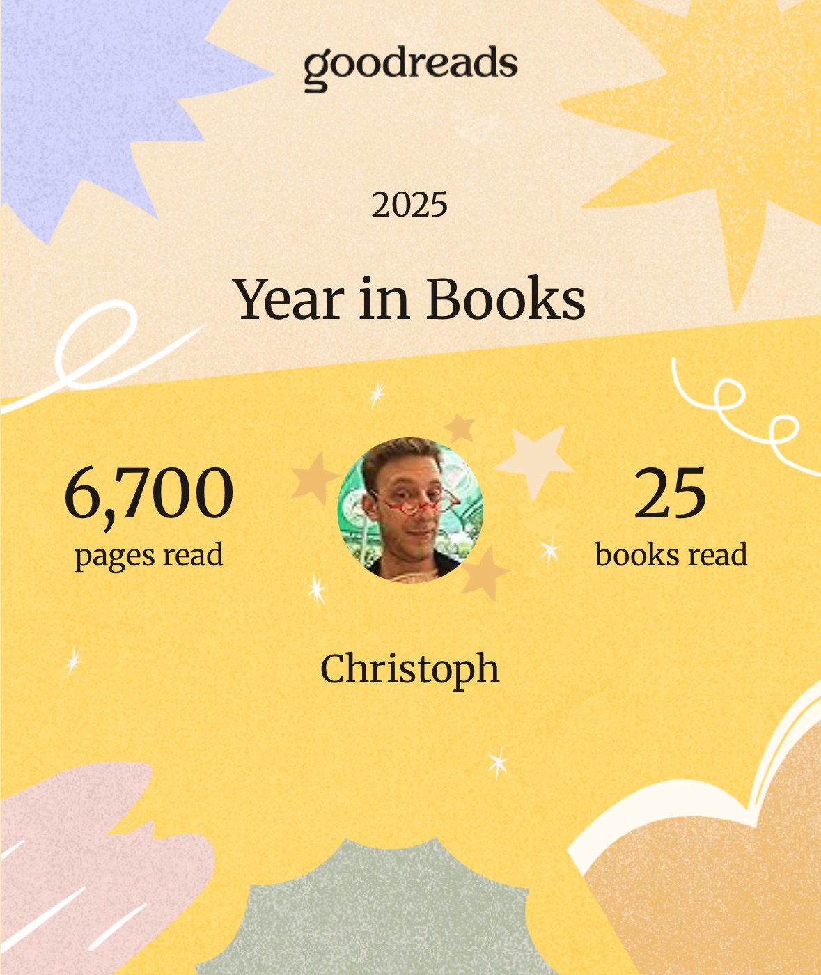 Goodreads Screenshot: 25 Gelesene Bücher 2025